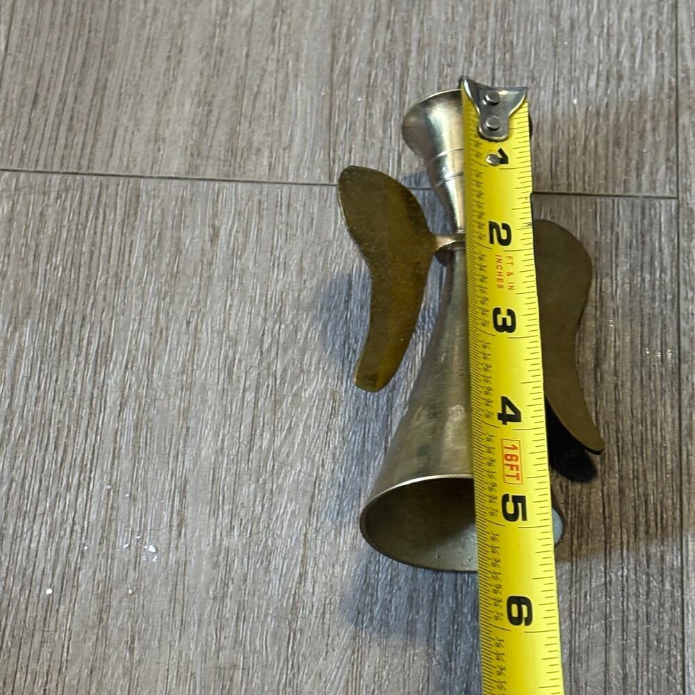 Vintage Brass Angel Candlestick Holder Winged Taper Candle Holder 4in Christmas - Picture 2 of 4